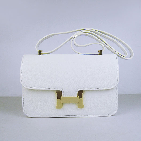 7A Hermes Constance Togo Leather Single Bag White Gold Hardware H020 - Click Image to Close